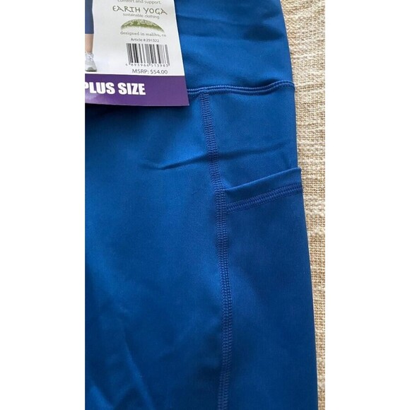 NWT Earth Yoga Women’s Plus Size 1X Zen Stretch Pants Eco-Friendly Front Pockets - Picture 3 of 10